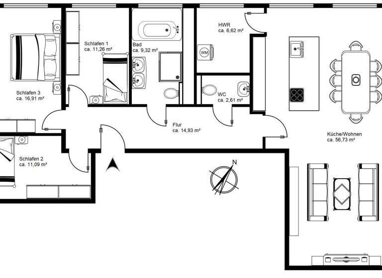 Wohnung zum Kauf 649.500 € 4 Zimmer 129 m² 3. Geschoss Schröderstraße 18 Stadtmitte Rostock 18055