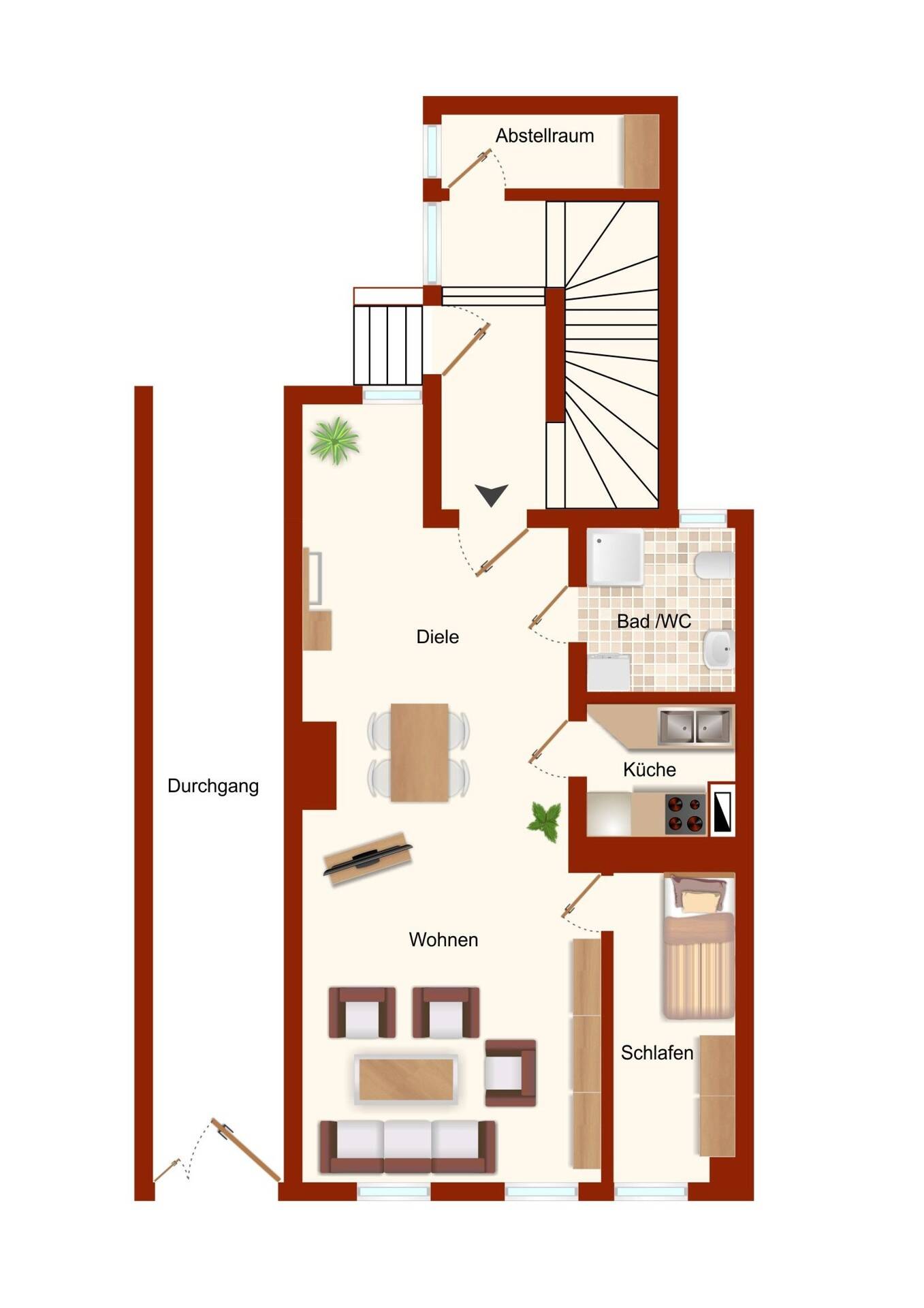 Wohnung zum Kauf 39.900 € 2 Zimmer 51 m²<br/>Wohnfläche EG<br/>Geschoss Innenstadt Gera 07545