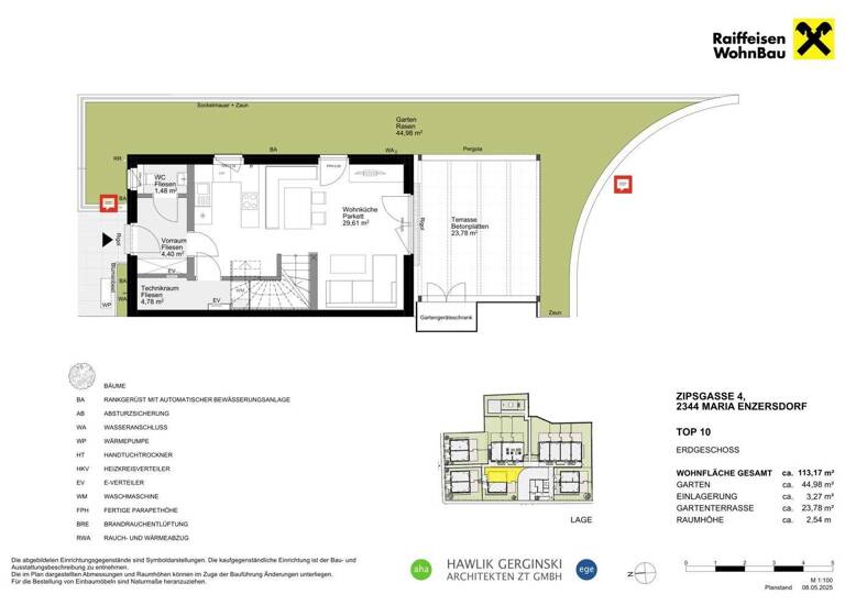 Reihenmittelhaus zum Kauf - Erstbezug provisionsfrei 720.400 € 4 Zimmer 114,9 m² Zipsgasse Maria Enzersdorf 2344