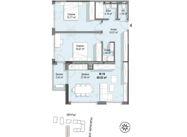 Studio zum Kauf 346.496 € 3 Zimmer 115,3 m² Sofia