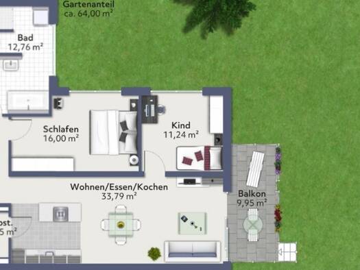 Wohnung zum Kauf - Neubau provisionsfrei 476.900 € 3 Zimmer 91,6 m² EG Am Simontalgraben 23 Langenau 89129