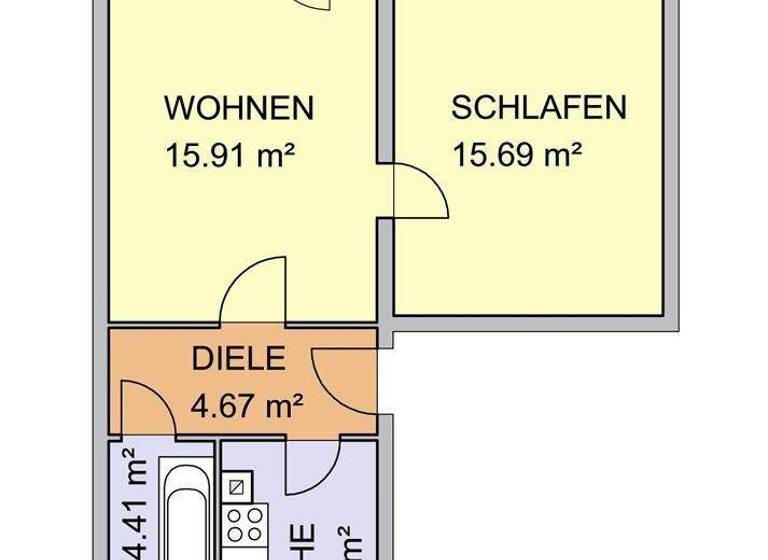 Wohnung zur Miete 299 € 2 Zimmer 49,3 m² 1. Geschoss frei ab sofort Thalheimer Straße 29 Sandersdorf Sandersdorf-Brehna 06792