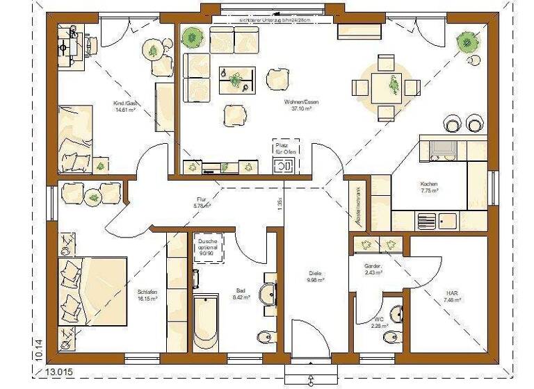 Bungalow zum Kauf provisionsfrei 398.000 € 3 Zimmer 112 m² 589 m² Grundstück Seckach 74743