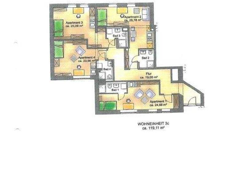 Studio zur Miete Wohnen auf Zeit 1.200 € 1 Zimmer 22 m² frei ab sofort Innenstadt Erlangen 91052