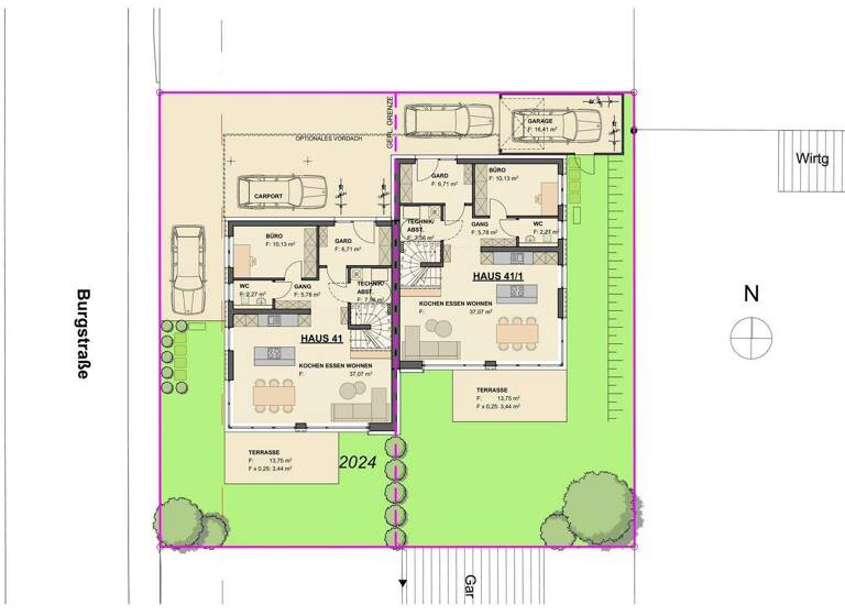 Doppelhaushälfte zum Kauf - Erstbezug provisionsfrei 588.850 € 5,5 Zimmer 144 m² 249 m² Grundstück Wurmlingen 78573