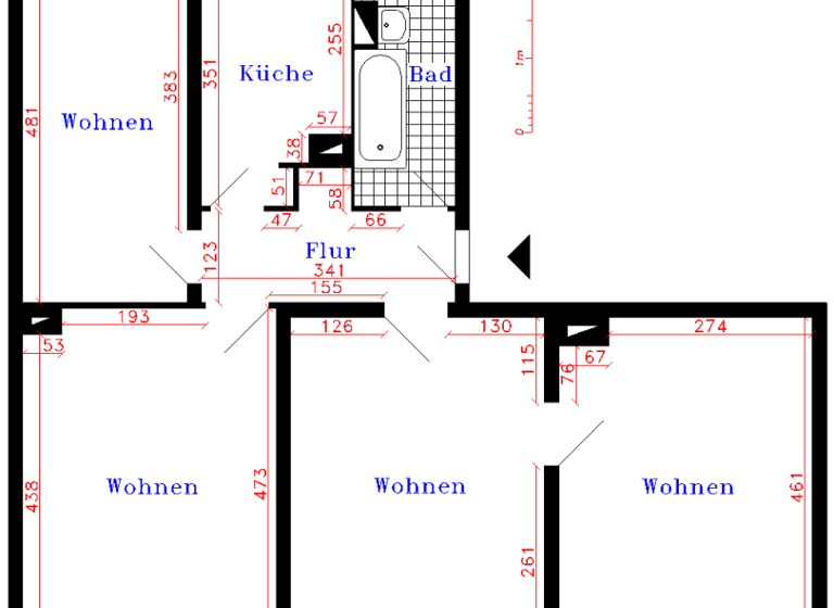 Wohnung zur Miete 364 € 4 Zimmer 72,8 m² frei ab sofort Amtsmühlenweg 16 Zerbst Zerbst/Anhalt 39261