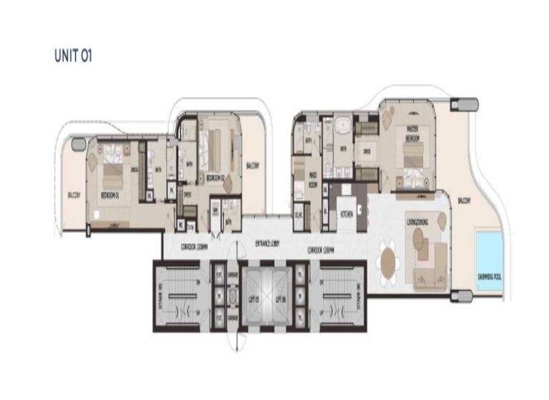 Wohnung zum Kauf - Erstbezug provisionsfrei 3.910.038 € 4 Zimmer 246 m² Crescent Road Dubai