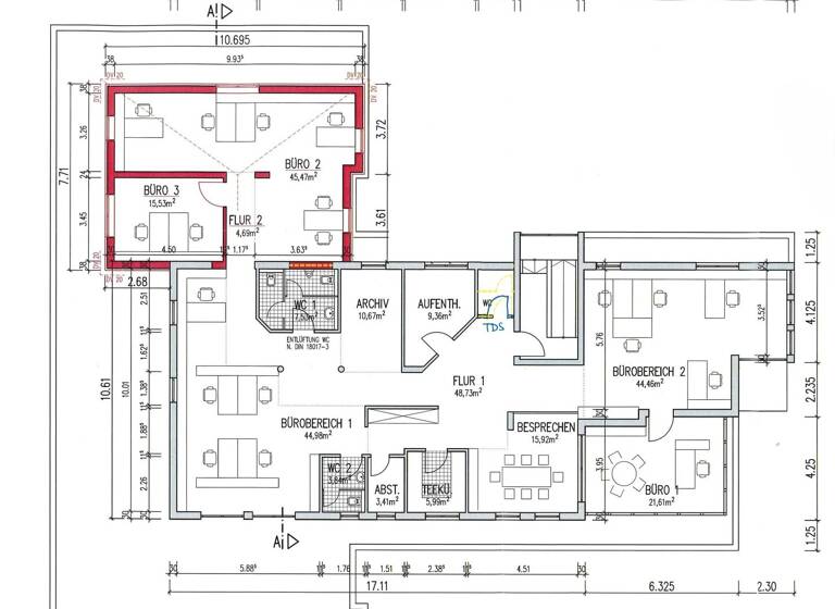 Bürofläche zur Miete 2.990 € 274 m²<br/>Bürofläche Heiningen Backnang 71522