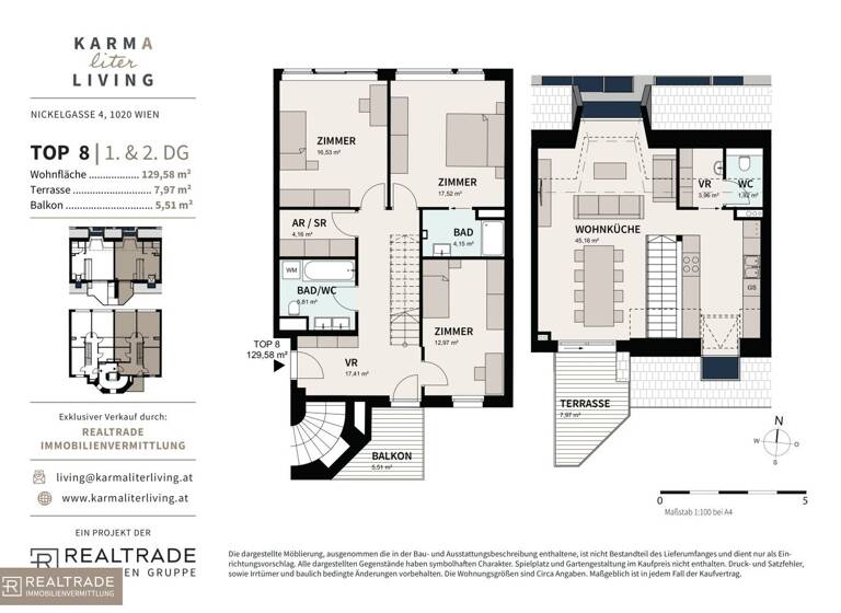 Wohnung zum Kauf - Erstbezug 1.499.000 € 4 Zimmer 129,6 m² 5. Geschoss Nickelgasse 4 Wien 1020