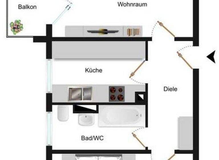 Wohnung zur Miete 890 € 2 Zimmer 66 m² 5. Geschoss frei ab 01.03.2026 Bischofsheim 65474