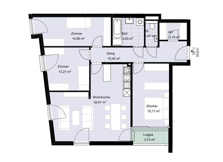 Wohnung zum Kauf - Erstbezug 792.200 € 4 Zimmer 95,3 m² 2. Geschoss Wien 1180