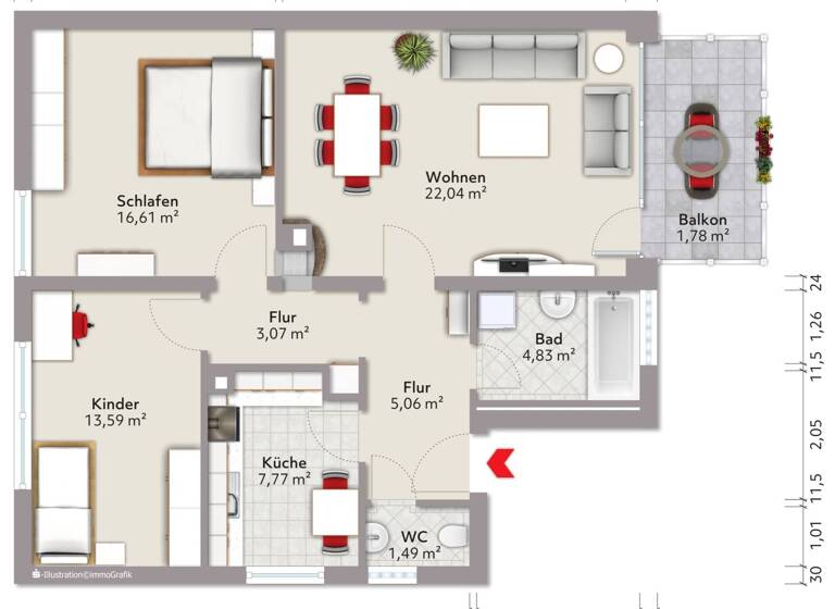 Wohnung zum Kauf 148.000 € 3 Zimmer 76 m²<br/>Wohnfläche Bad Mergentheim Bad Mergentheim 97980