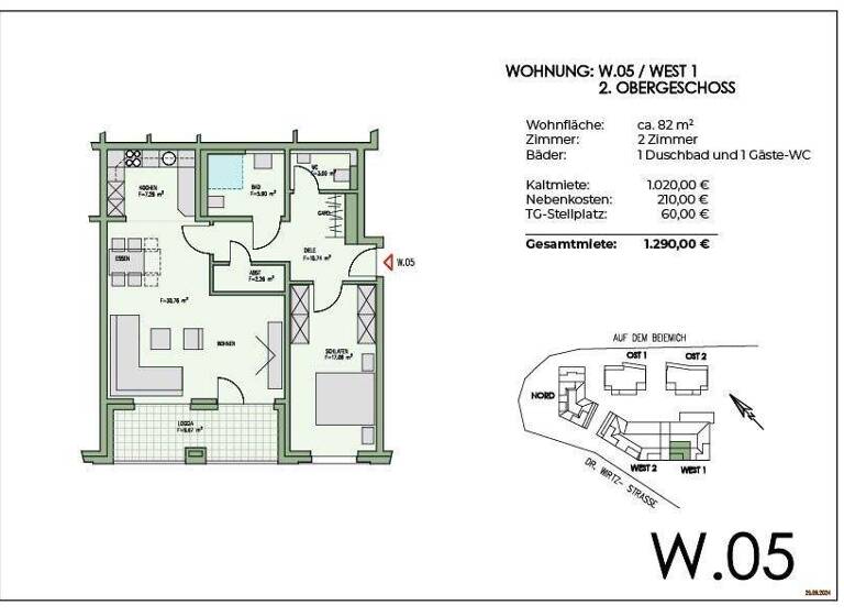 Wohnung zur Miete - Erstbezug 1.020 € 2 Zimmer 82 m² Much 53804
