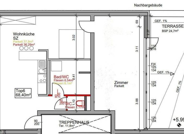 Terrassenwohnung zum Kauf 239.000 € 2 Zimmer 68,4 m² 2. Geschoss Sankt-Antoni-Straße Eisenstadt 7000