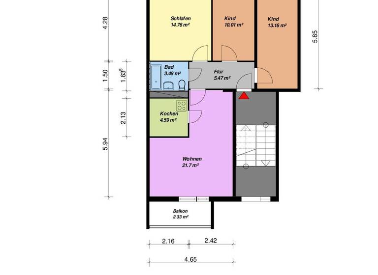 Wohnung zur Miete 319 € 4 Zimmer 75,4 m² 4. Geschoss Fohlenwinkel 21 Reitbahnviertel Neubrandenburg 17034