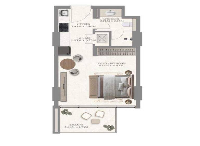 Studio zum Kauf - Erstbezug provisionsfrei 156.551 € 1 Zimmer 35 m² Dubai