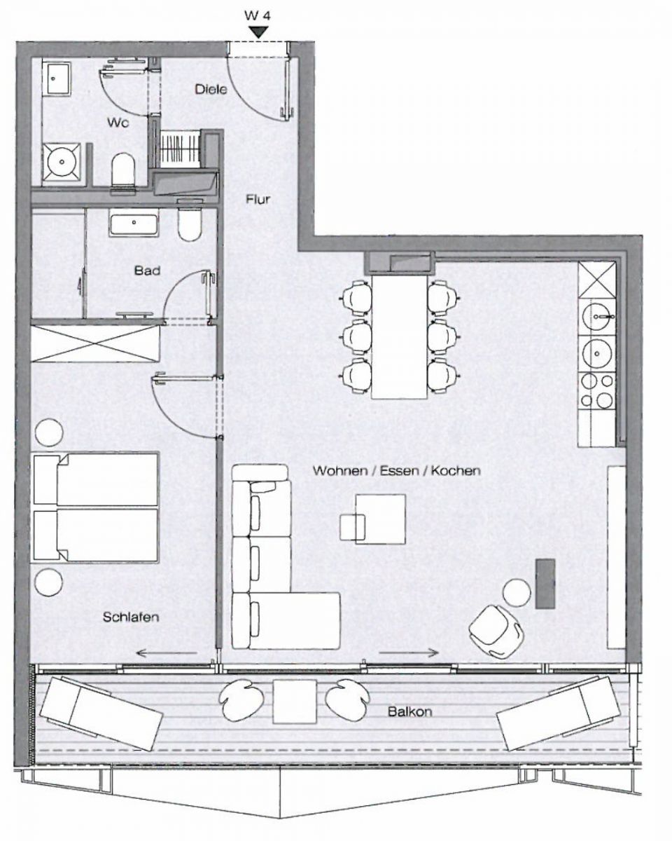 Wohnung zur Miete 1.800 € 2 Zimmer 80 m²<br/>Wohnfläche 1.<br/>Geschoss 01.01.2025<br/>Verfügbarkeit Thurn-und-Taxis-Platz 3 Innenstadt Frankfurt am Main 60313