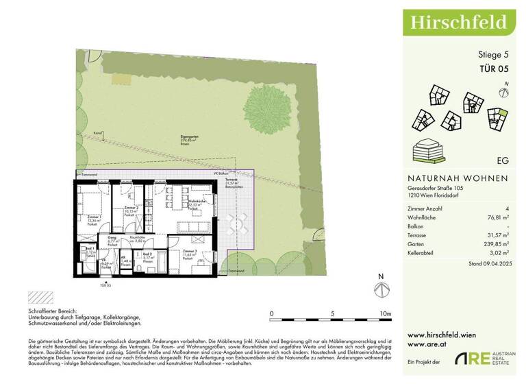 Wohnung zum Kauf - Erstbezug provisionsfrei 530.000 € 4 Zimmer 76,8 m² EG Wien 1210