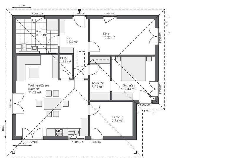 Bungalow zum Kauf provisionsfrei 412.643 € 3 Zimmer 99 m² 664 m² Grundstück Todtglüsingen Tostedt 21255