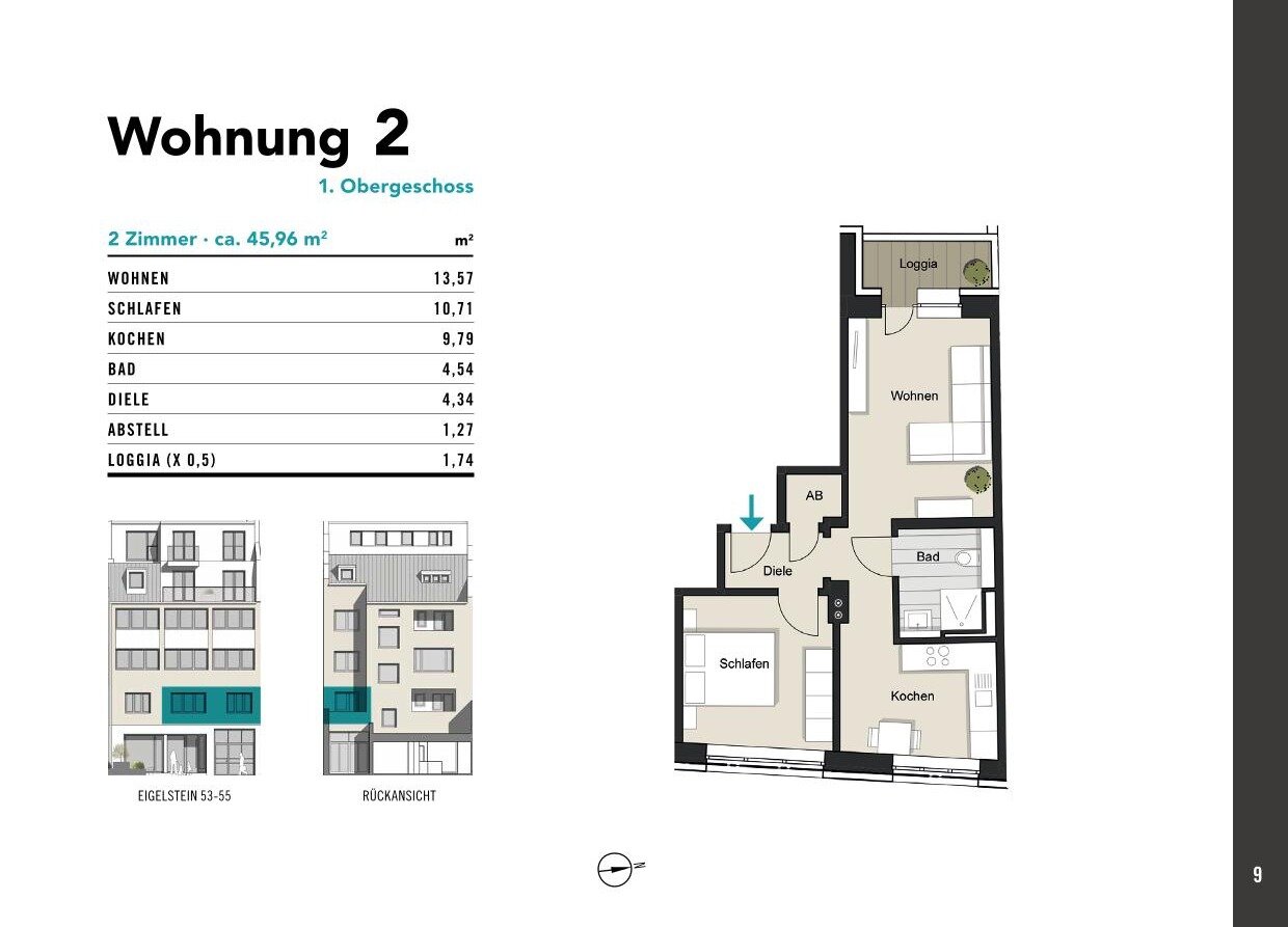 Wohnung zum Kauf provisionsfrei 312.000 € 2 Zimmer 46 m²<br/>Wohnfläche 1.<br/>Geschoss ab sofort<br/>Verfügbarkeit Altstadt - Nord Köln 50668