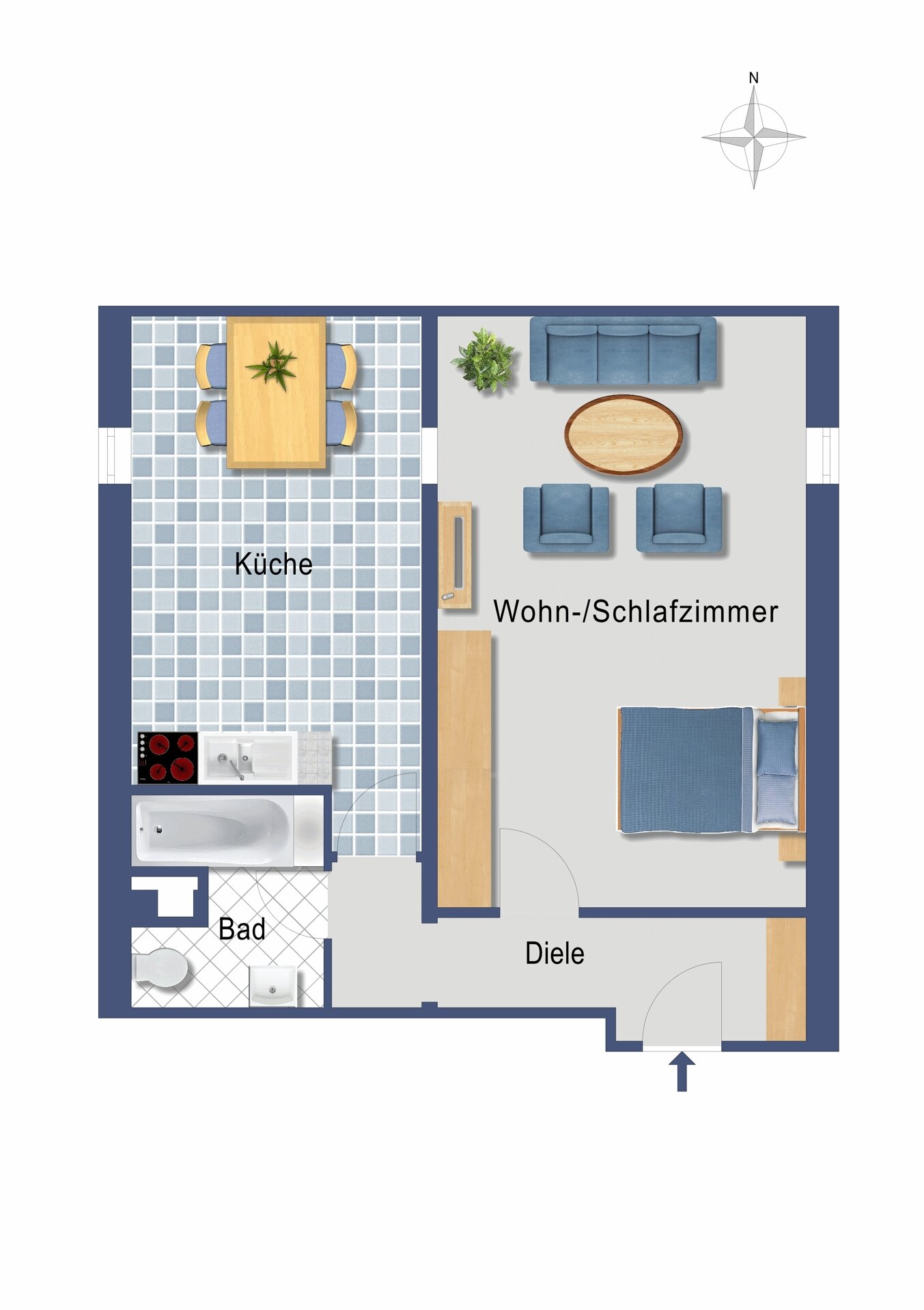 Wohnung zur Miete 700 € 1 Zimmer 55 m²<br/>Wohnfläche ab sofort<br/>Verfügbarkeit Lintorf Ratingen / Lintorf 40885