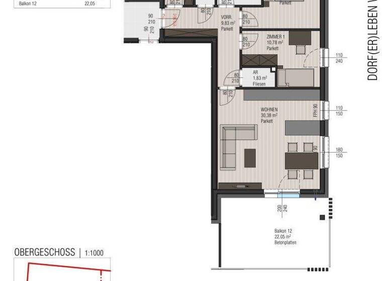 Terrassenwohnung zum Kauf 470.000 € 4 Zimmer 91,9 m² 2. Geschoss frei ab sofort Lendorf 9811