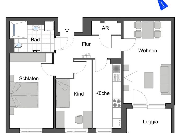 Wohnung zur Miete - Erstbezug 619 € 3 Zimmer 72,1 m² 1. Geschoss frei ab sofort Buntsandsteinstr. 8 Darmstadt 64285