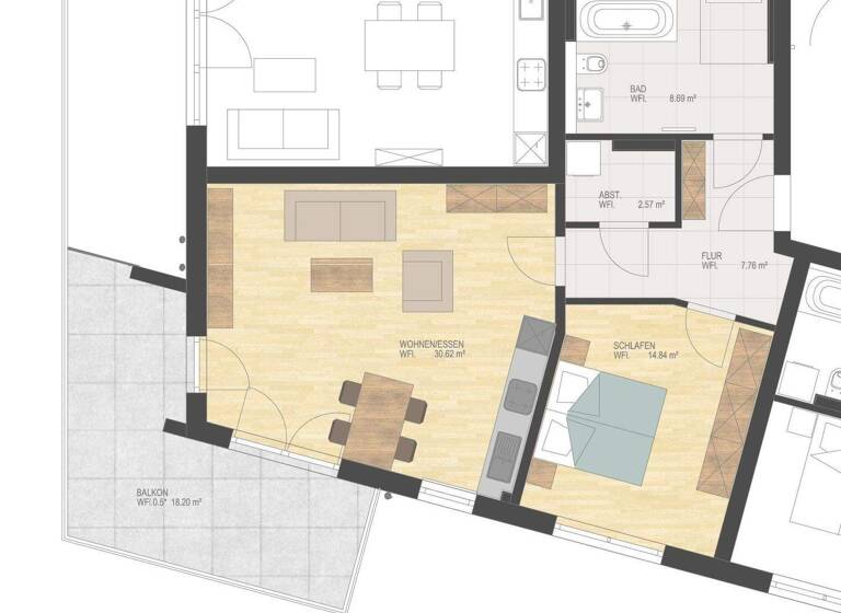 Wohnung zum Kauf - Erstbezug provisionsfrei 355.900 € 2 Zimmer 73,6 m² 1. Geschoss Waldkraiburg 84478