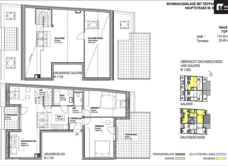 Terrassenwohnung zum Kauf 588.000 € 5 Zimmer 140,3 m² frei ab sofort Bisamberg 2102