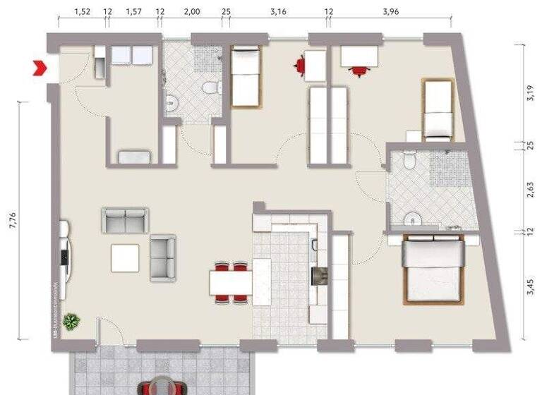 Wohnung zum Kauf - Erstbezug provisionsfrei 479.000 € 4 Zimmer 130,3 m² 1. Geschoss Innenstadt Ahlen 59227