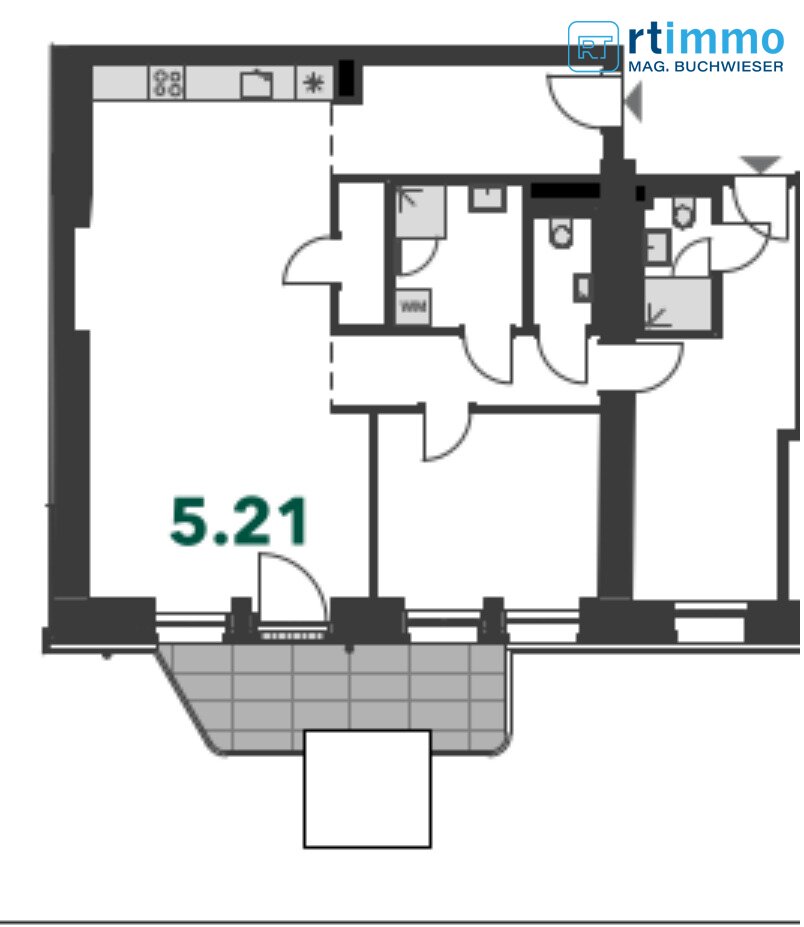 Büro-/Praxisfläche zur Miete 1.440 € 3 Zimmer Siebenbrunnengasse Wien 1050