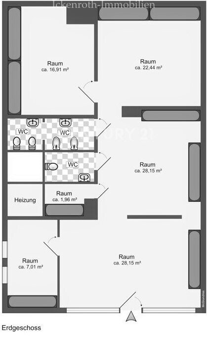 Bürofläche zur Miete 800 € 3 Zimmer 120 m²<br/>Bürofläche Hauptstr. 60 Göllheim 67307