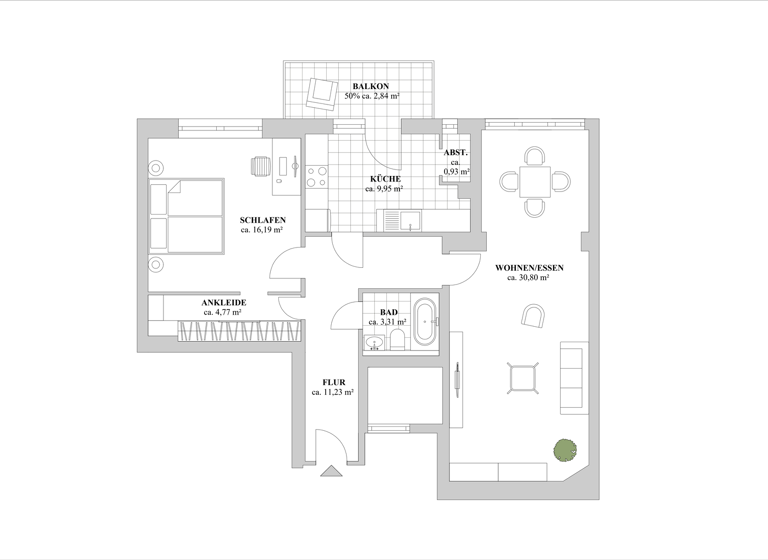 Wohnung zum Kauf 499.000 € 2 Zimmer 77,5 m² 3. Geschoss Derendorf Düsseldorf 40476