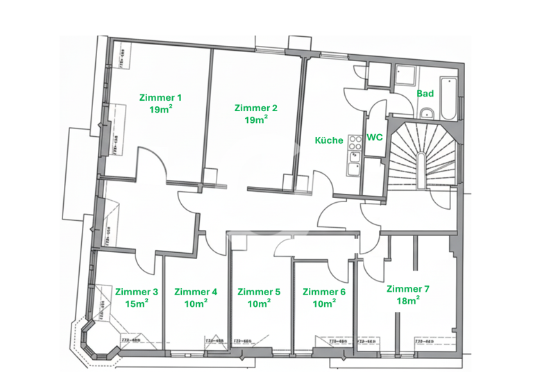 Wohnung zur Miete 2.475 € 7 Zimmer 150 m² 4. Geschoss Bad Cannstatt Stuttgart, Bad Cannstatt 70372