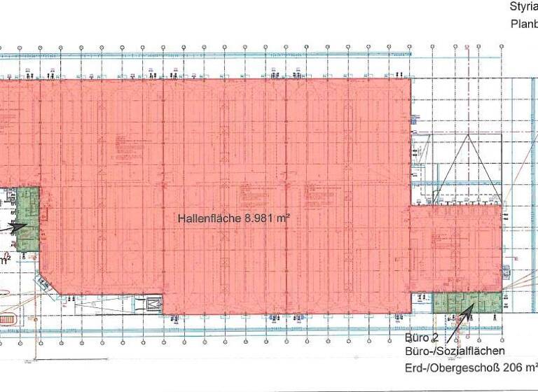 Lagerhalle zur Miete 5,75 € 8.981 m² Lagerfläche teilbar ab 3.600 m² Styriastraße 28 Sankt Peter Graz 8042