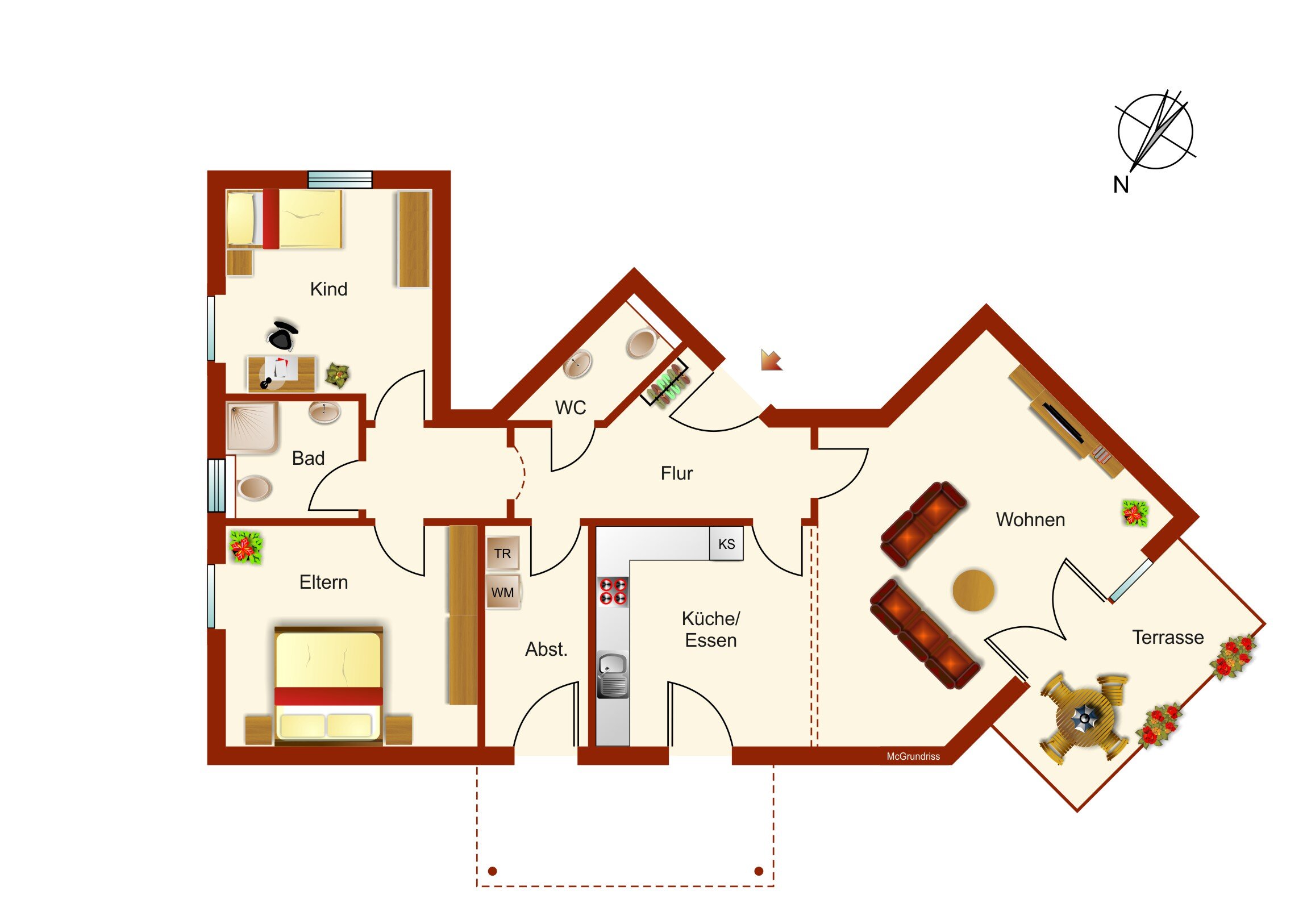 Terrassenwohnung zur Miete 1.395 € 3 Zimmer 91 m²<br/>Wohnfläche EG<br/>Geschoss Grasberger Weg Schwanewede Schwanewede 28790