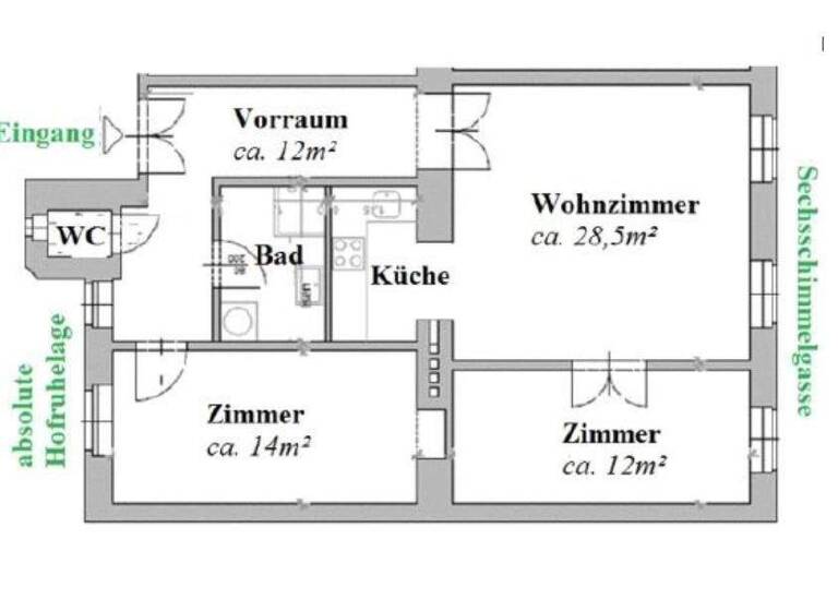 Wohnung zum Kauf 625.000 € 3 Zimmer 69,4 m² Wien 1090