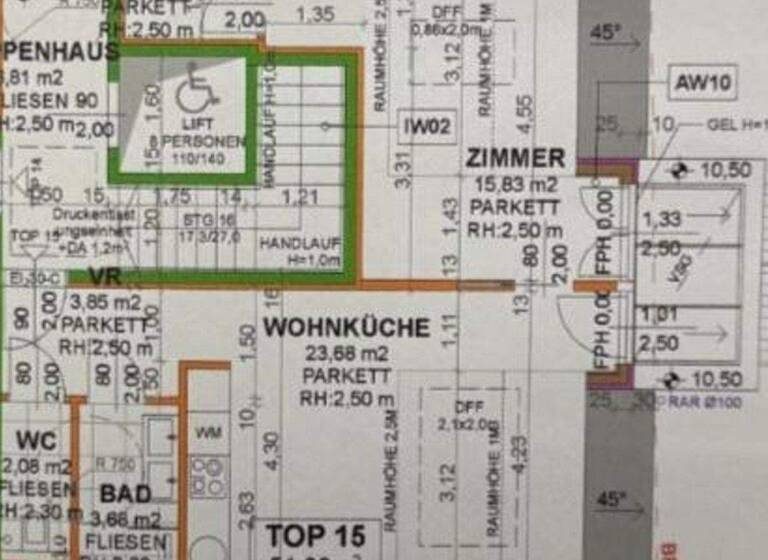 Wohnung zur Miete - Erstbezug 1.145 € 2 Zimmer 51,4 m² 4. Geschoss Feldkellergasse 16 Wien 1130