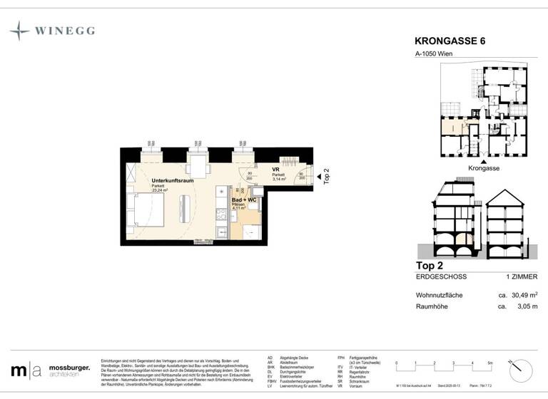 Studio zum Kauf - Erstbezug 240.500 € 1 Zimmer 30,5 m² EG Krongasse 6 Wien 1050
