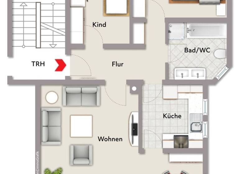 Wohnung zum Kauf 209.500 € 3 Zimmer 80 m²<br/>Wohnfläche 3.<br/>Geschoss Roth Roth 91154