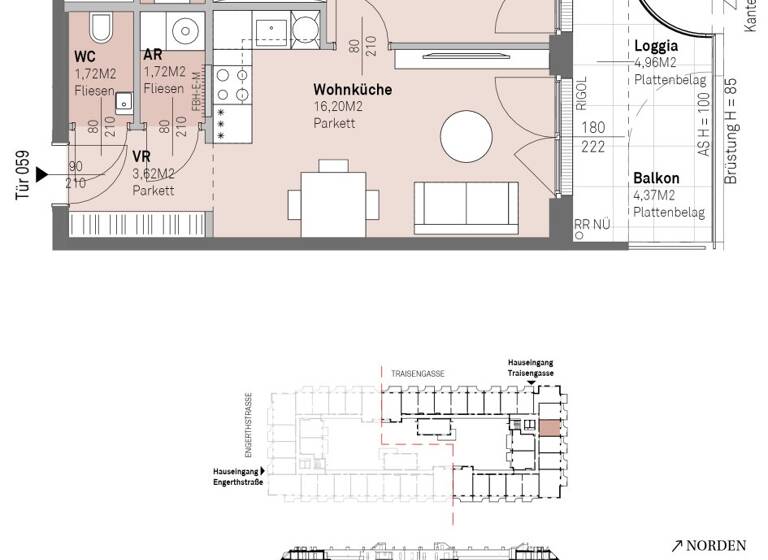 Wohnung zum Kauf - Erstbezug 304.100 € 2 Zimmer 40 m² 3. Geschoss frei ab 30.06.2028 Traisengasse 20-22 Wien 1200