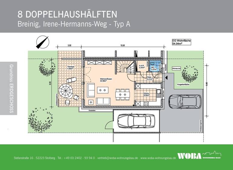 Doppelhaushälfte zum Kauf - Erstbezug provisionsfrei 599.000 € 5 Zimmer 149 m² 256 m² Grundstück frei ab sofort Irene-Hermanns-Weg Breinig Stolberg 52223