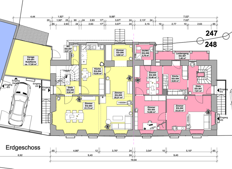 Mehrfamilienhaus zum Kauf 1.190.000 € 13 Zimmer 333,7 m² 600 m² Grundstück frei ab sofort Staufen Staufen im Breisgau 79219