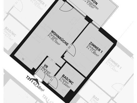 Wohnung zum Kauf - Erstbezug 319.500 € 2 Zimmer 41,9 m² 1. Geschoss frei ab 01.08.2026 Wien 1210