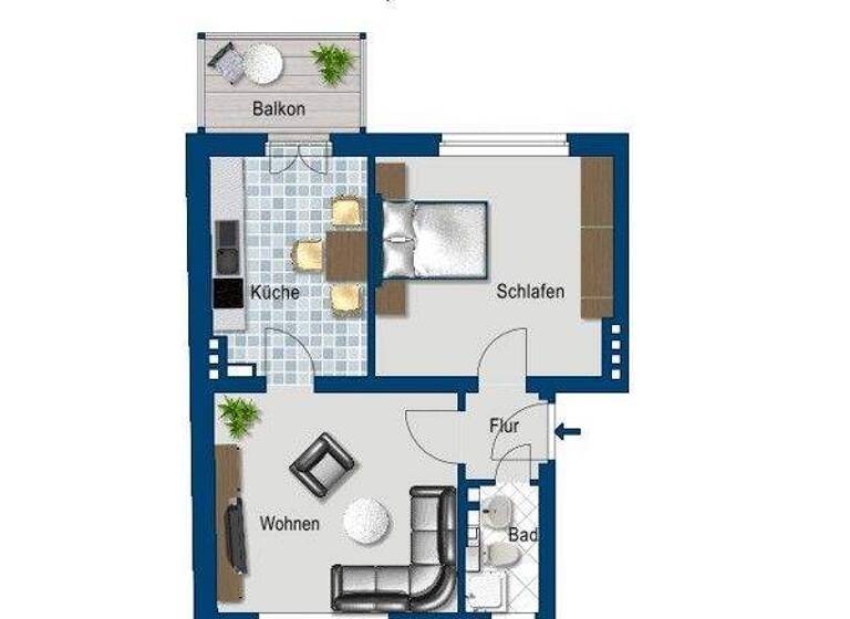 Wohnung zur Miete 338 € 2 Zimmer 52,8 m² 1. Geschoss frei ab 01.05.2026 Zetkinstr. 13 Cracau Magdeburg 39114