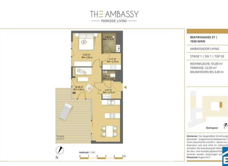 Penthouse zum Kauf - Erstbezug 790.000 € 2 Zimmer 55,9 m² 6. Geschoss Beatrixgasse Wien 1030