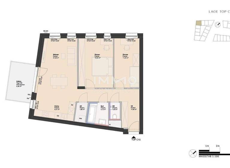 Wohnung zum Kauf - Erstbezug 305.000 € 3 Zimmer 73,3 m² Ufer Linz 4030