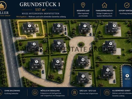Grundstück zum Kauf 233.940 € 557 m² Grundstück Hofstetten Hitzhofen 85122