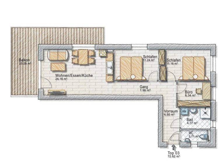 Wohnung zum Kauf - Erstbezug provisionsfrei 363.371 € 4 Zimmer 72,8 m² 1. Geschoss frei ab 01.09.2027 Liebenau Graz,07.Bez.:Liebenau 8041