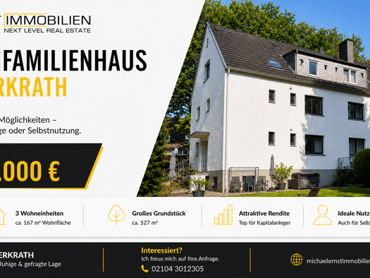 Mehrfamilienhaus zum Kauf 460.000 € 6 Zimmer 167 m² 527 m² Grundstück Friedrichstraße 15 Erkrath Erkrath 40699